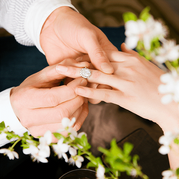 Предложение руки и сердца фото кольца и цветы